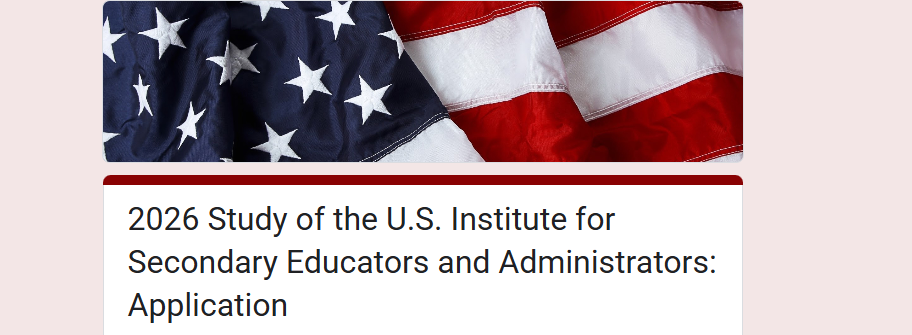 2026 Study of the U.S. Istitude for Secondary Educators and Administrators